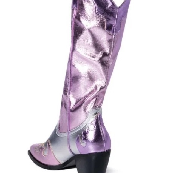 BRAND NEW Pink & Silver Glam Cowboy Boots - Picture 15 of 16